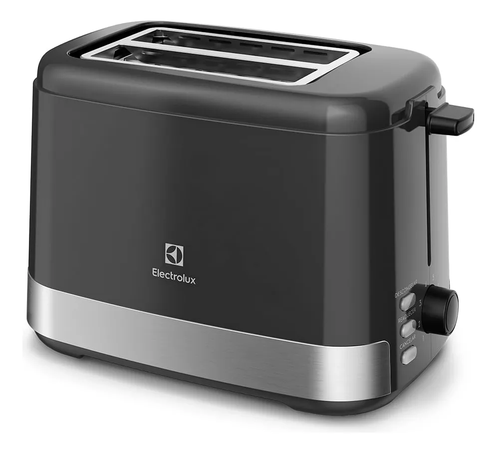 Torradeira Elétrica ETS 10 Efficient Com 8 Níveis de Tostagem Inox Preto Electrolux