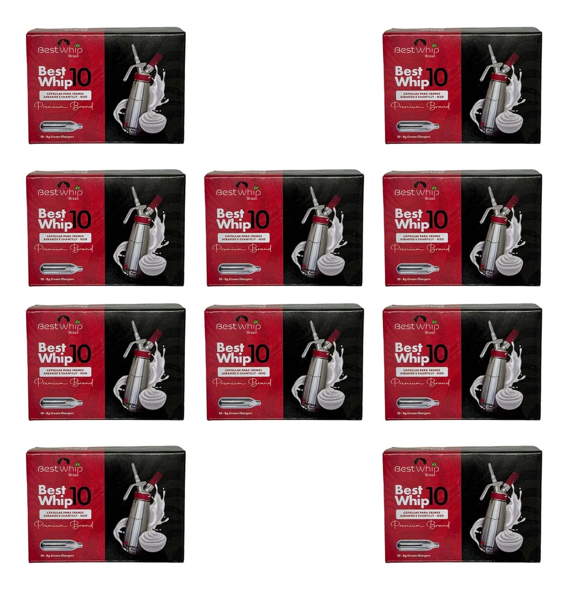 Caixas De Gás N2O Para Chantilly 10 Un Best Whip Compatível Sifão