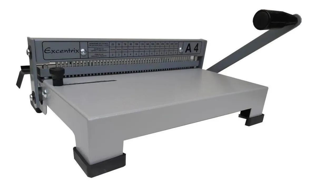 Encadernadora Perfuradora Espiral A4 Excentrix 10 Folhas Aço