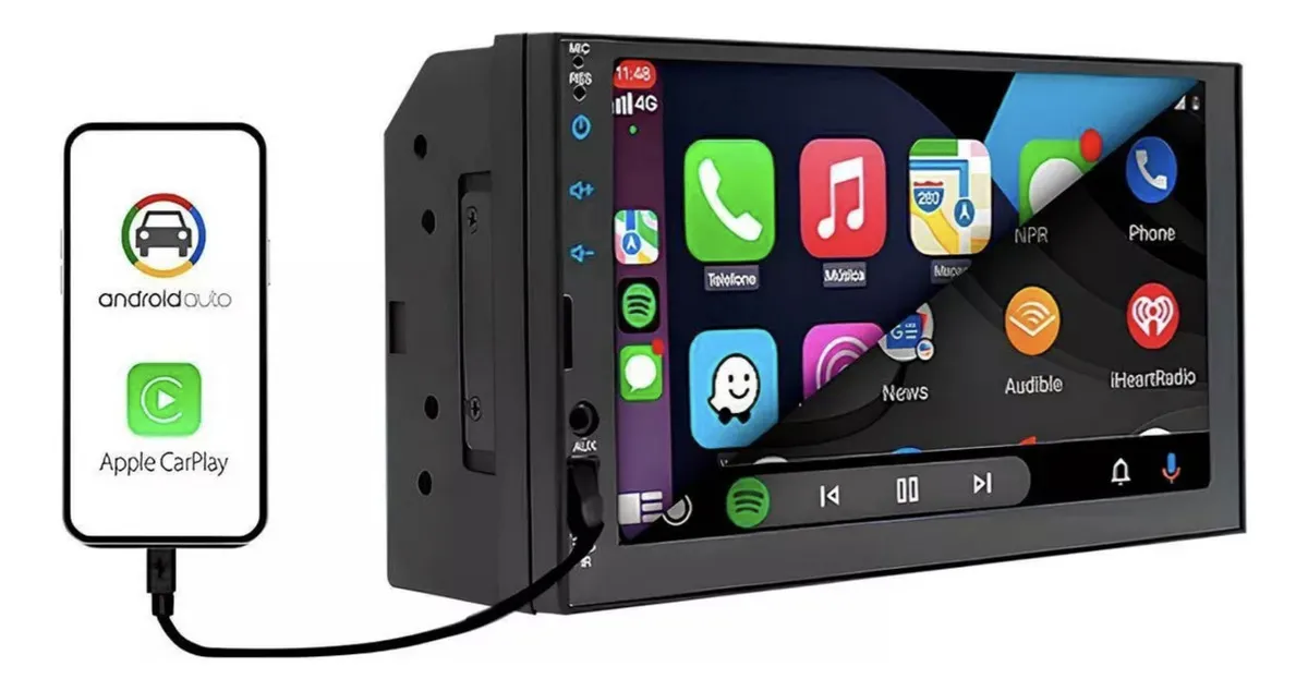 Multimídia Mp5 2din 7 Carplay Android Auto Espelhamento Usb H-Tech